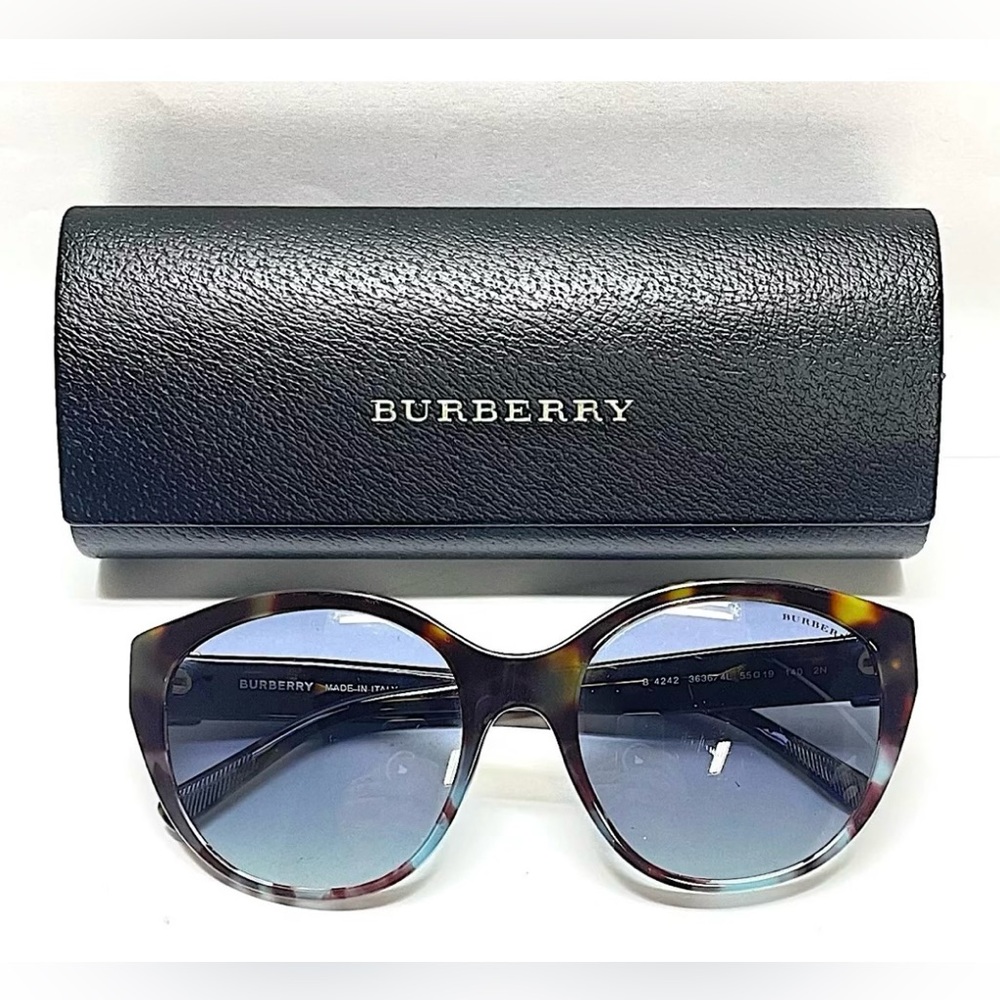 Burberry Sunglasses Blue Havana (Blue Gradient Lens) with Case and Cloth